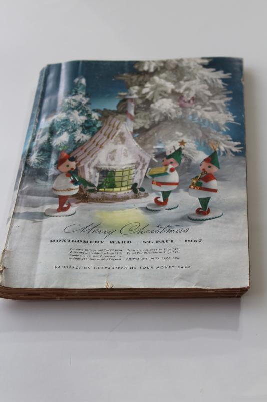 photo of vintage Montgomery Wards Christmas 1957 wish book catalog, tons of toys, retro fashion & decor #1