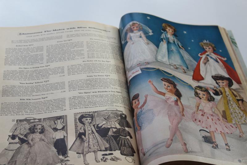 photo of vintage Montgomery Wards Christmas 1957 wish book catalog, tons of toys, retro fashion & decor #14