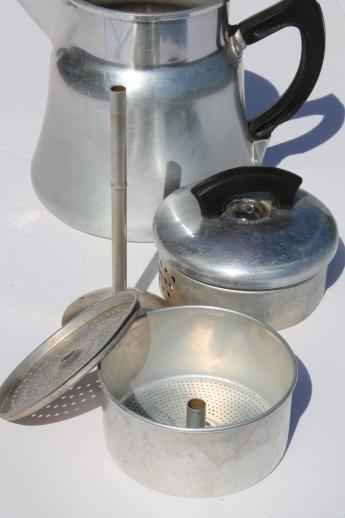 photo of vintage Montgomery Wards stovetop coffee pot percolator, 2 qt coffee maker #8