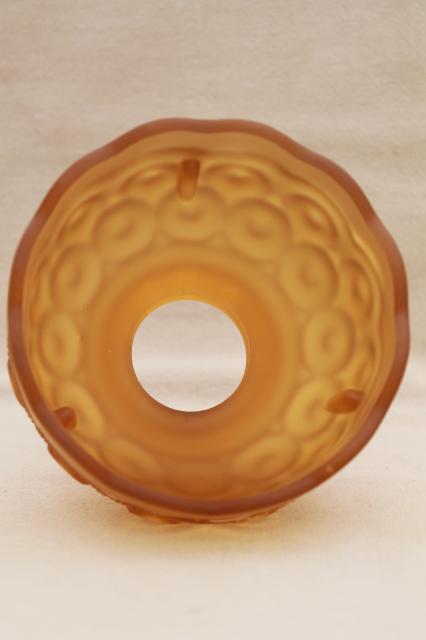 photo of vintage Moon & Stars pattern frosted amber glass shade for candle lamp fairy light #3