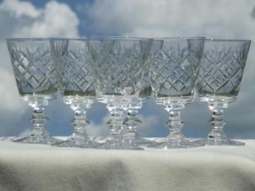 catalog photo of vintage Morgantown glass water goblets, Starlight stemware glasses set 