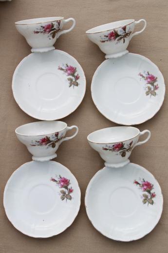 photo of vintage Moss Rose china made in Japan porcelain tea set w/ teapot & dishes #3