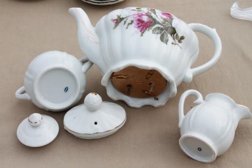 photo of vintage Moss Rose china made in Japan porcelain tea set w/ teapot & dishes #12