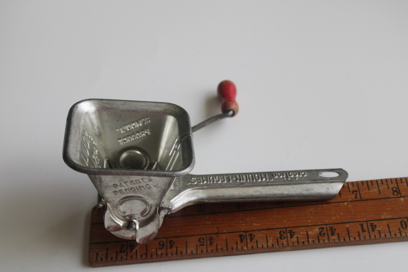 photo of vintage Mouli France hand crank cheese grater, old French kitchen tool  #7