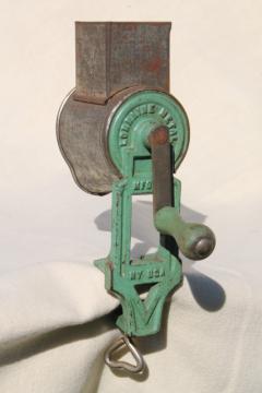 catalog photo of vintage Mouli type hand crank kitchen tool, antique Lorraine food grinder / grater