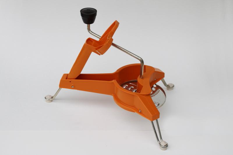 photo of vintage Moulinex #445 Mouli Julienne w/ discs, unused in original box, orange color! #4
