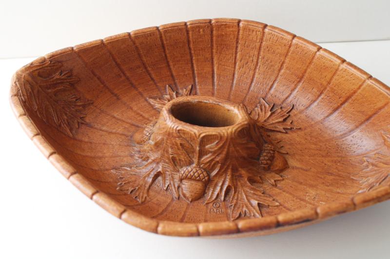 photo of vintage Multi Products nut bowl w/ oak leaves & acorns, pressed wood composition #2