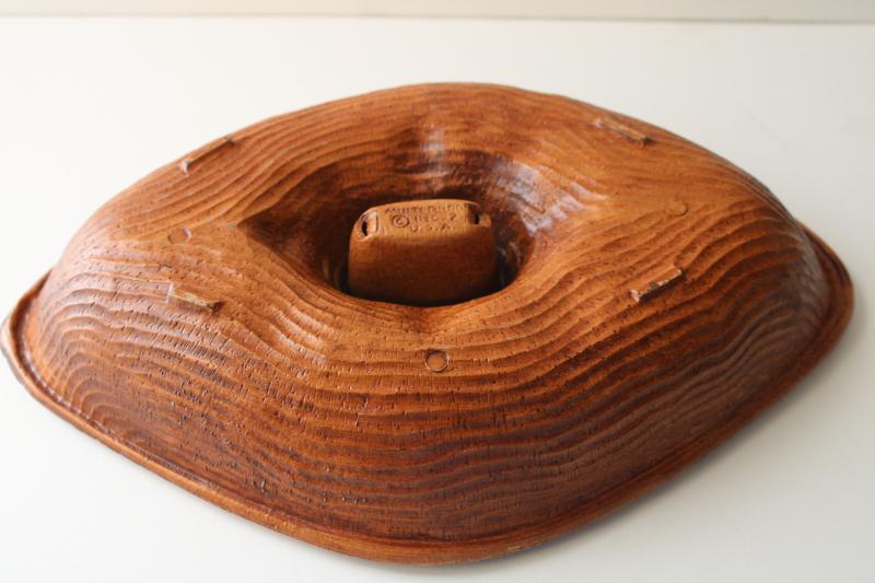 photo of vintage Multi Products nut bowl w/ oak leaves & acorns, pressed wood composition #4