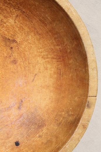 photo of vintage Munising wood bowl, primitive old wooden bowl w/ oiled finish #5