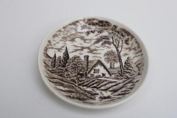 vintage Myott English cottage mini plate brown transferware w/ Tennyson The Brook