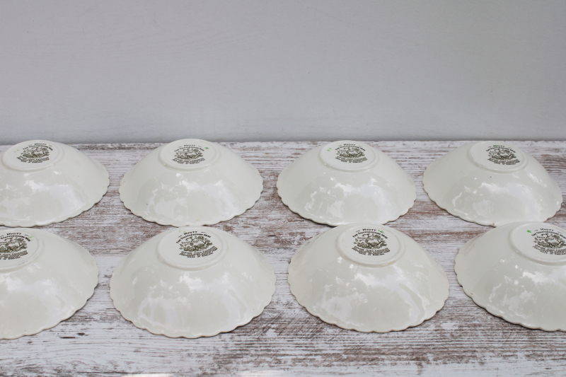 photo of vintage Myott Staffordshire china, Indian Tree pattern cereal bowls set of 8, India tree of life  #7