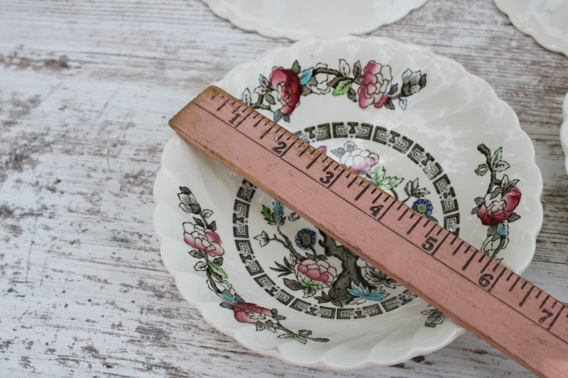 photo of vintage Myott Staffordshire china, Indian Tree pattern cereal bowls set of 8, India tree of life  #8