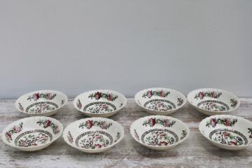 vintage Myott Staffordshire china, Indian Tree pattern cereal bowls set of 8, India tree of life 