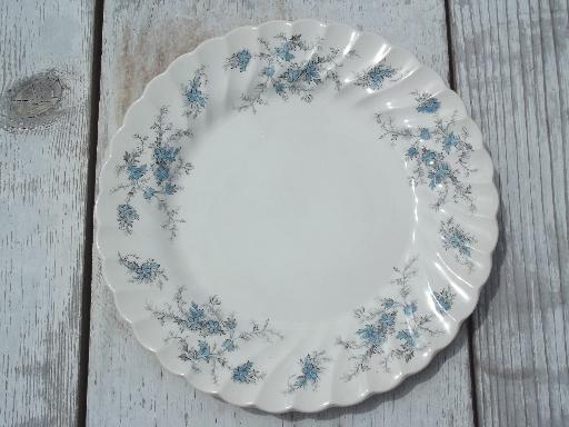 photo of vintage Myott forget-me-not Staffordshire china set, bowls, plates, cups #3