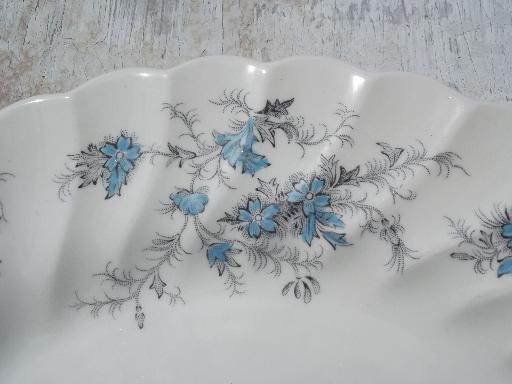 photo of vintage Myott forget-me-not Staffordshire china set, bowls, plates, cups #4