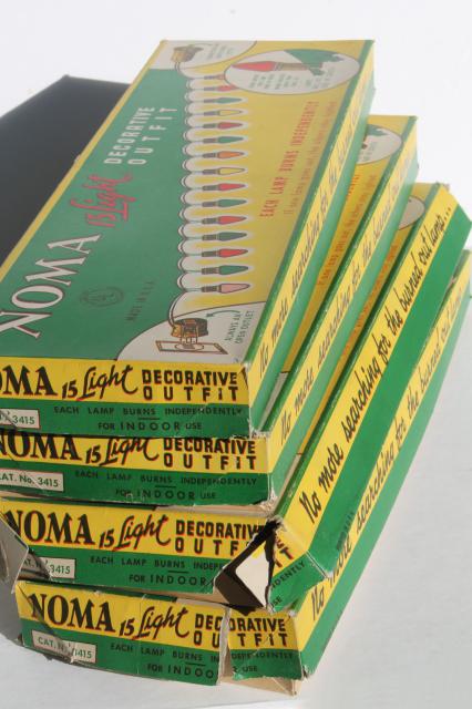 photo of vintage NOMA Christmas lights in original boxes, a tree full of working lights! #9