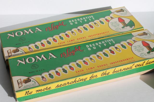 photo of vintage NOMA Christmas lights in original boxes, a tree full of working lights! #10