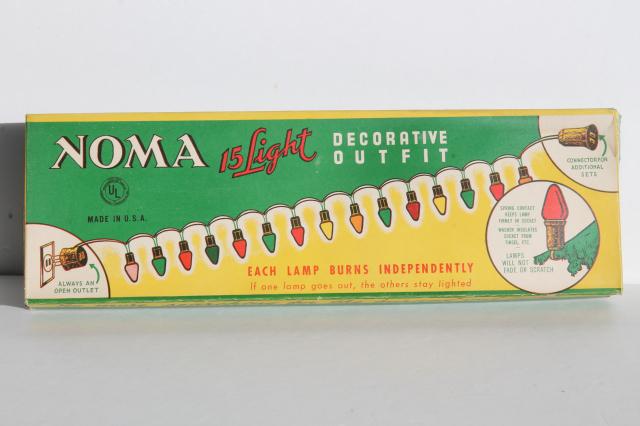 photo of vintage NOMA Christmas lights in original boxes, a tree full of working lights! #11