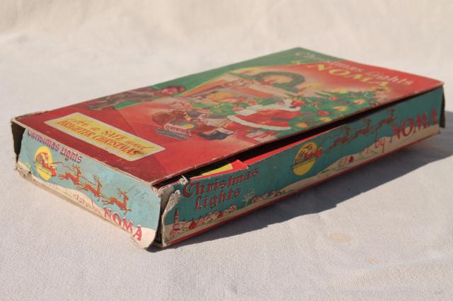 photo of vintage NOMA Christmas tree lights, light string w/ bulbs in original box #4