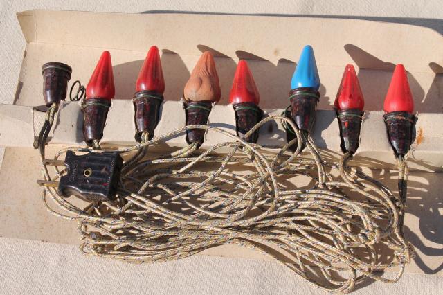 photo of vintage NOMA Christmas tree lights, light string w/ bulbs in original box #7