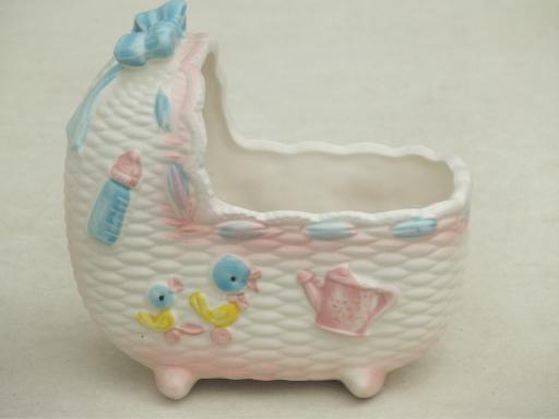 photo of vintage Napcoware baby planter, Napco - Japan ceramic flower pot #2