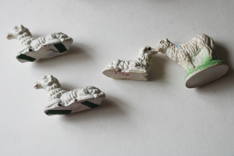 photo of vintage Nativity scene animals, lot of sheep, donkeys, cow Christmas creche figures Italy & Japan #4