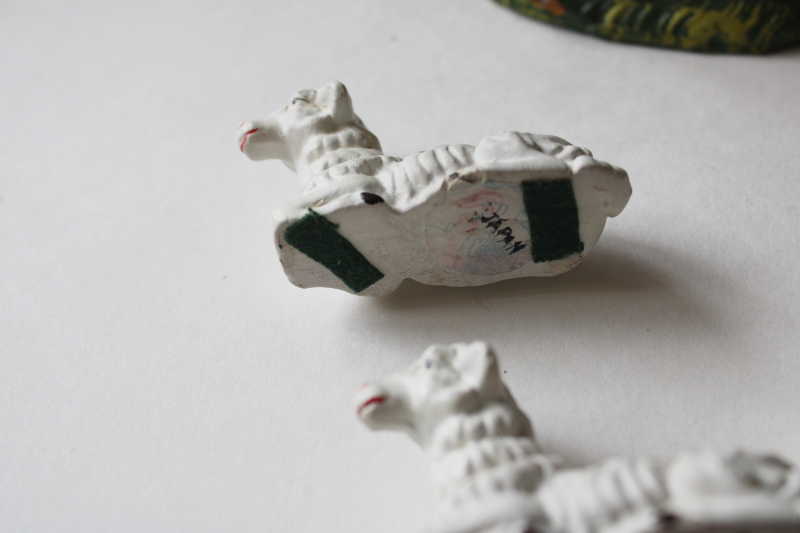 photo of vintage Nativity scene animals, lot of sheep, donkeys, cow Christmas creche figures Italy & Japan #5