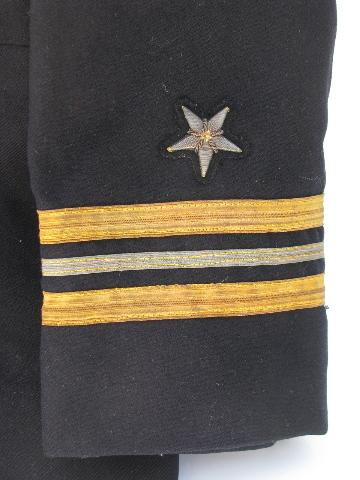 photo of vintage Naval Commodore's uniform coat, bullion star patches & braid #2
