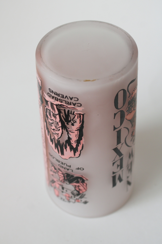 photo of vintage New Mexico state map print drinking glass, souvenir from the days of road trip travel  #4