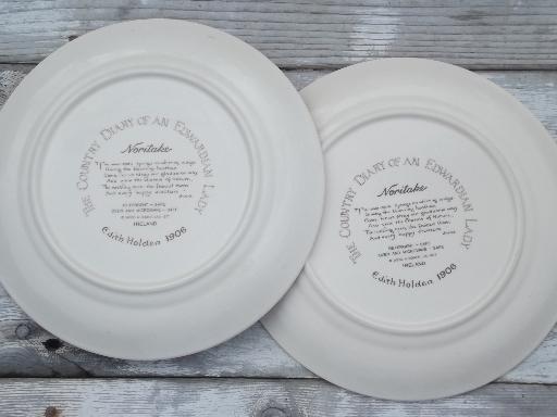 photo of vintage Noritake Country Diary of an Edwardian Lady dinner plates set #4