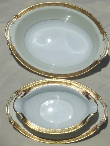 photo of vintage Noritake Goldkin encrusted gold band china serving pieces set #5