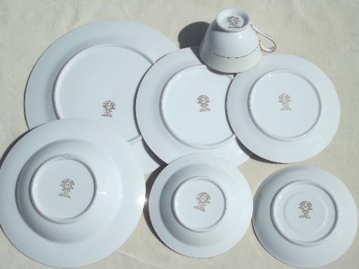 photo of vintage Noritake Goldkin encrusted gold band china set, service for 12 #5