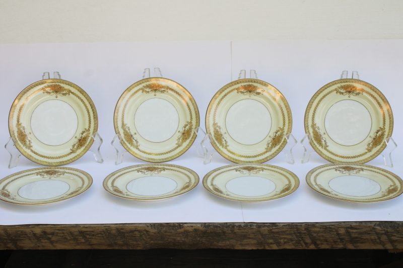 photo of vintage Noritake Occupied Japan Goldana pattern china, small bread & butter plates set of 8  #1