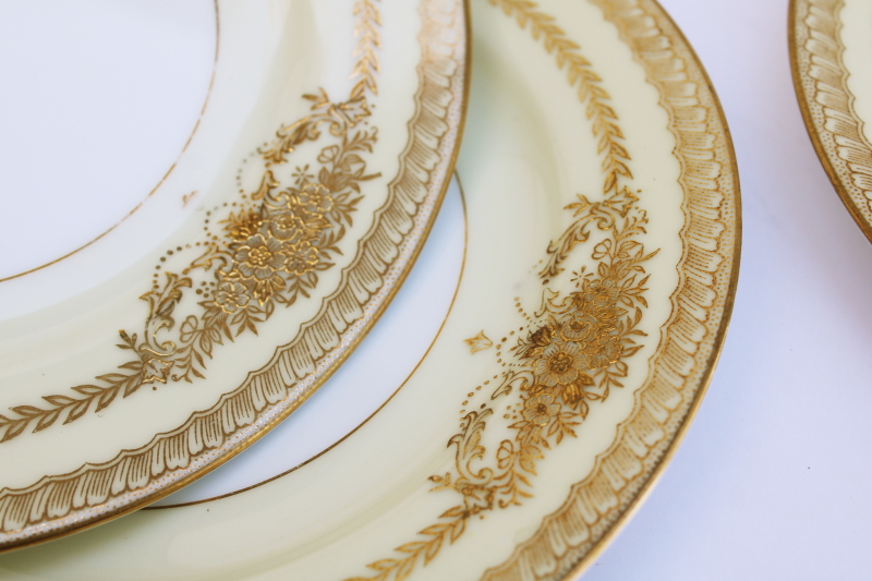 photo of vintage Noritake Occupied Japan Goldana pattern china, small bread & butter plates set of 8 #3