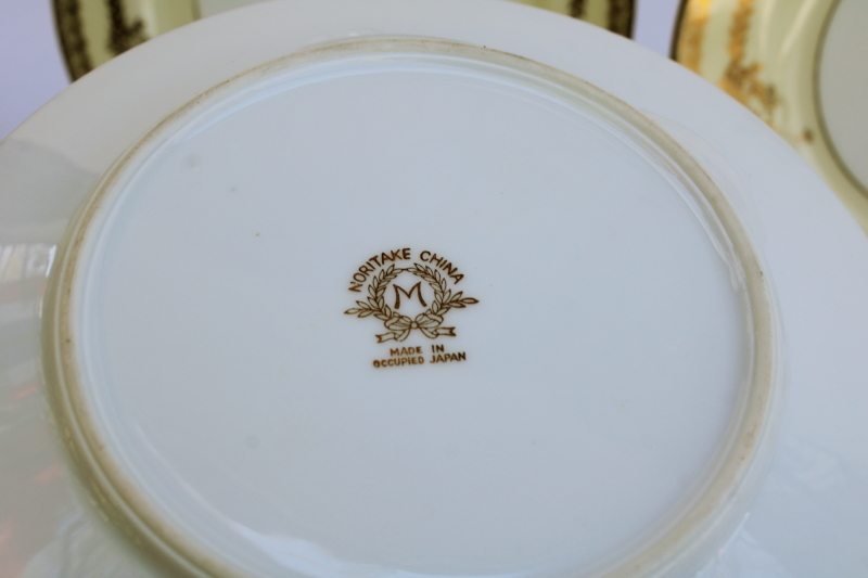photo of vintage Noritake Occupied Japan Goldana pattern china, small bread & butter plates set of 8 #4