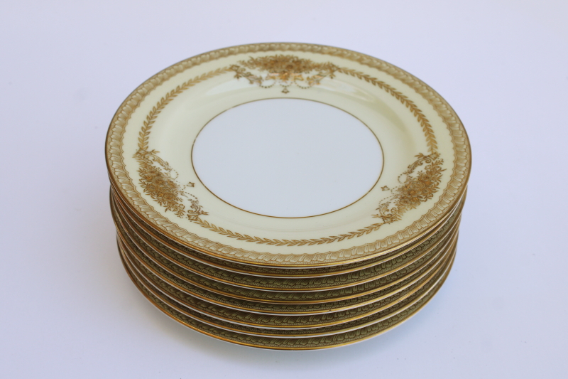 photo of vintage Noritake Occupied Japan Goldana pattern china, small bread & butter plates set of 8 #5