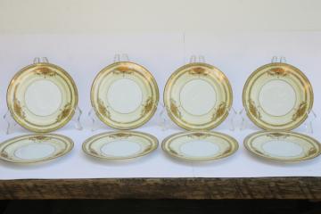 catalog photo of vintage Noritake Occupied Japan Goldana pattern china, small bread & butter plates set of 8 
