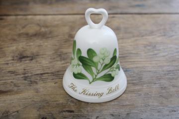 catalog photo of vintage Noritake bone china The Kissing Bell mistletoe bell ornament