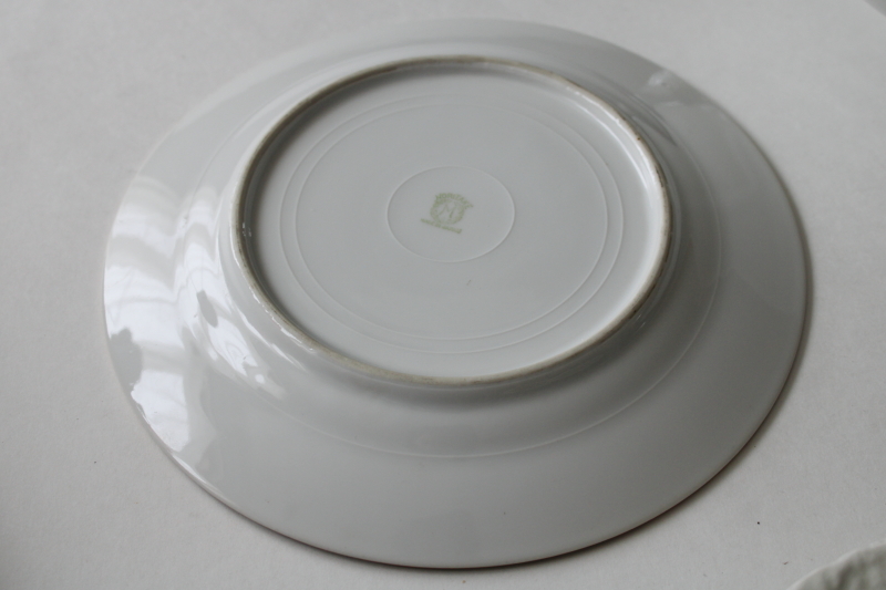 photo of vintage Noritake plate, M mark Made in Japan hand painted porcelain black border w/ roses & gold moriage  #4