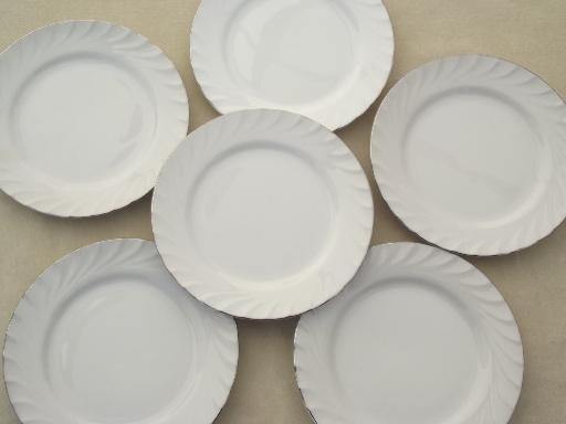 photo of vintage Norleans - Japan fine china, Estate white china side plates set #1