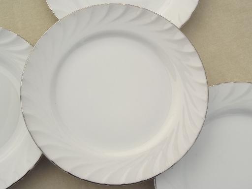 photo of vintage Norleans - Japan fine china, Estate white china side plates set #3