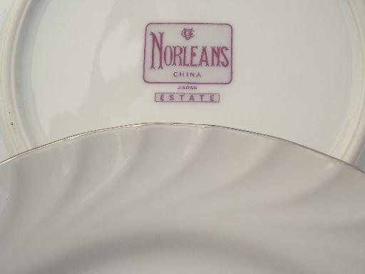 photo of vintage Norleans - Japan fine china, Estate white china side plates set #5