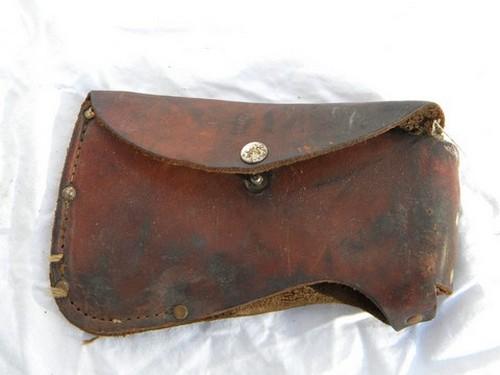 photo of vintage Norlund camp axe hatchet w/hudson bay ax head&leather belt sheath #4