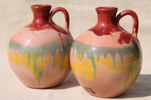 photo of vintage North Carolina roadside pottery, Blue Ridge Parkway moonshine jugs #3