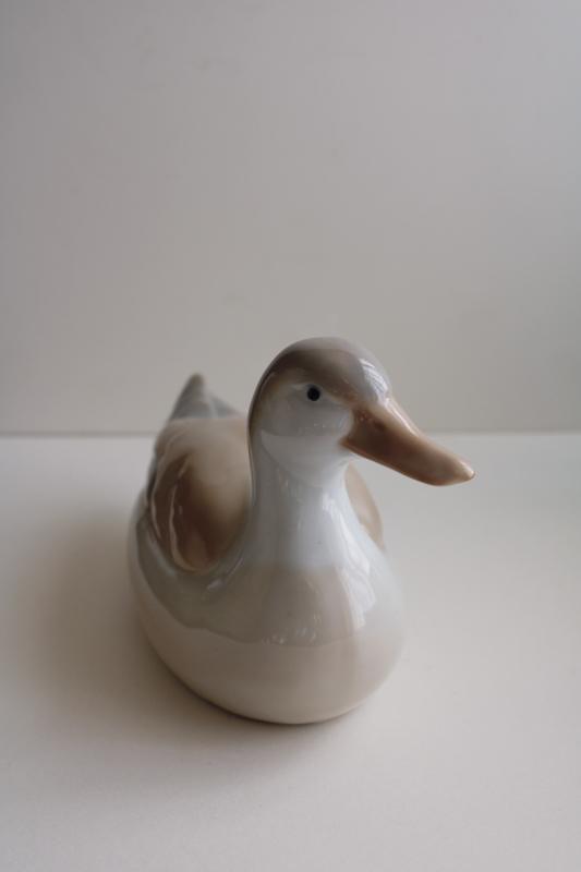 photo of vintage OMC Japan Otagiri china figurine ceramic duck, decoy shape neutral colors #2