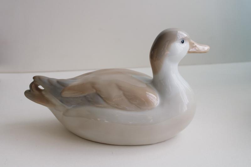 photo of vintage OMC Japan Otagiri china figurine ceramic duck, decoy shape neutral colors #3