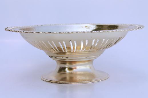 photo of vintage Occupied Japan bonbon dish, ornate silvery metal pedestal server - tea party pretty! #2