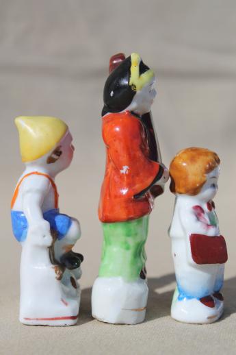 photo of vintage Occupied Japan figurines, hand-painted china buster brown boy, minstrel w/ lute #6