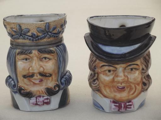 photo of vintage Occupied Japan toby mugs, Dickens character & King of Clubs  #1