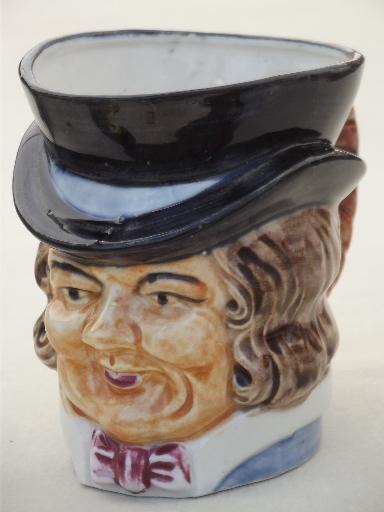 photo of vintage Occupied Japan toby mugs, Dickens character & King of Clubs  #8